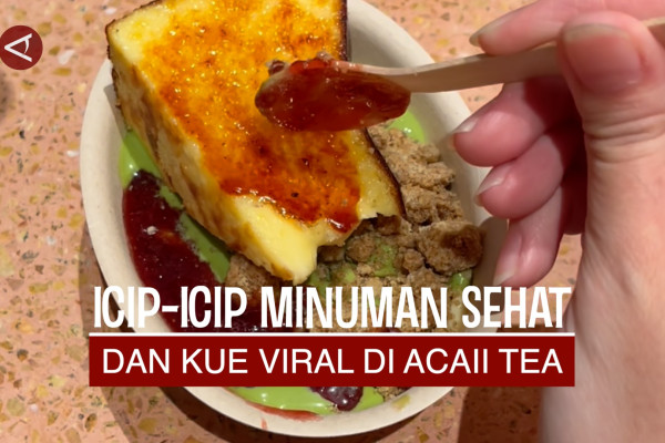 Icip-icip minuman sehat dan kue viral di Acaii Tea